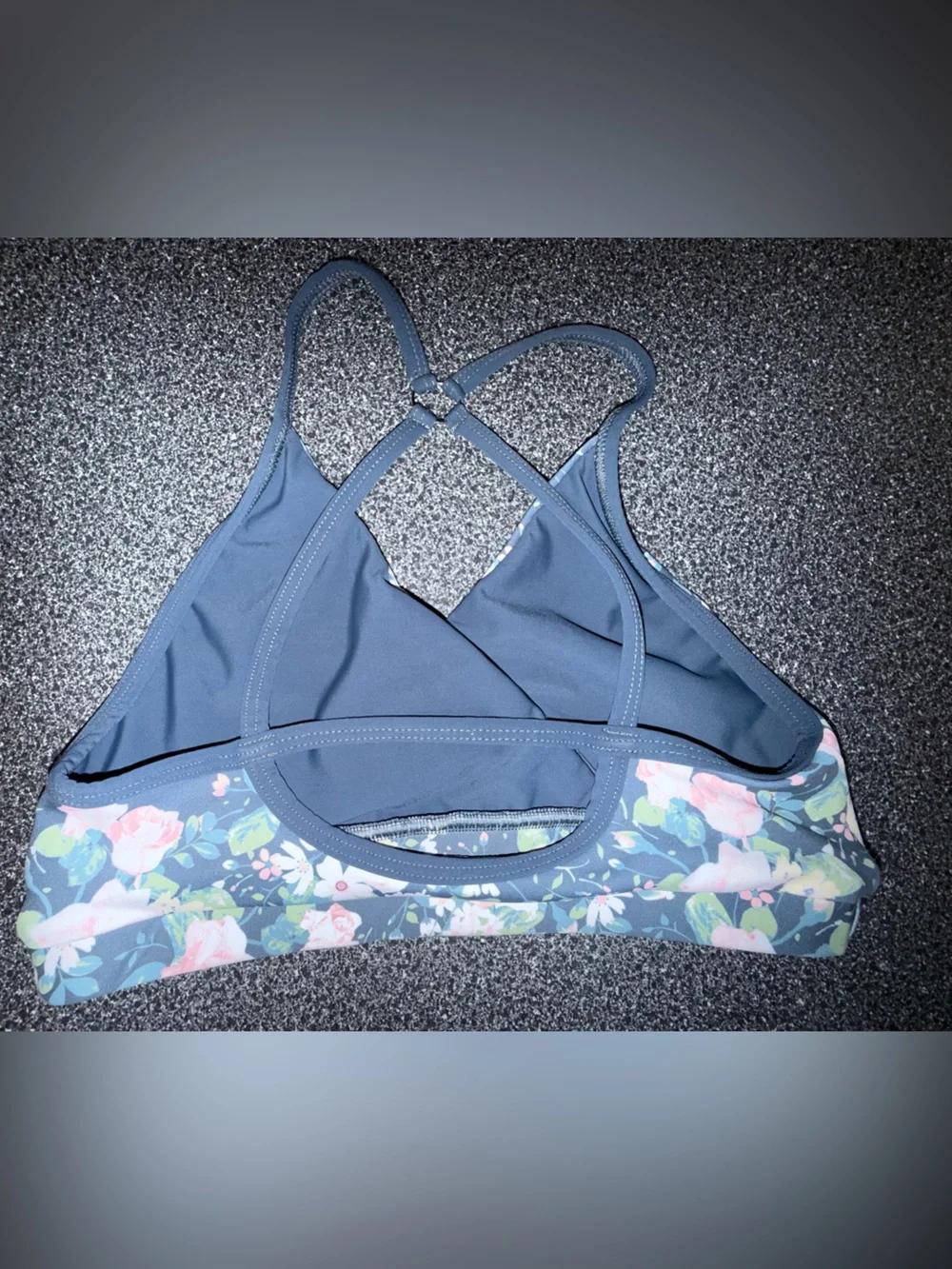 Eleve Dance wear Kids Floral Triangle Dance Bralette - Size Large Child